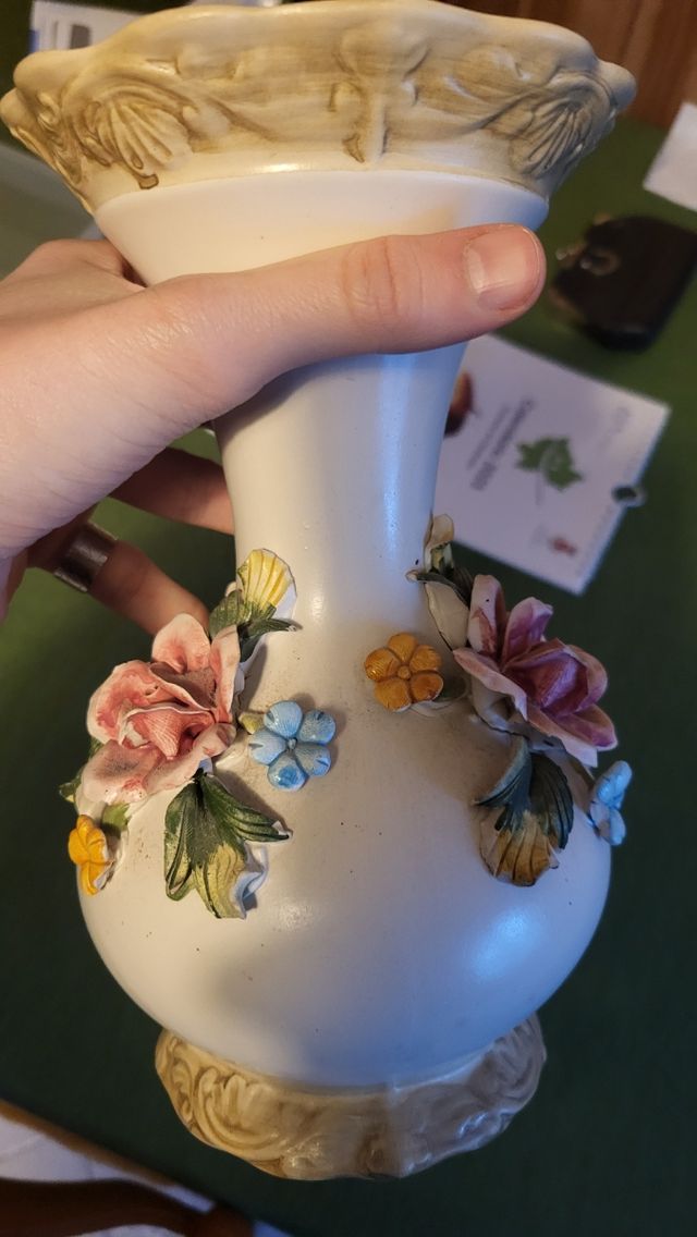 Vaso a fiori ceramica Capodimonte