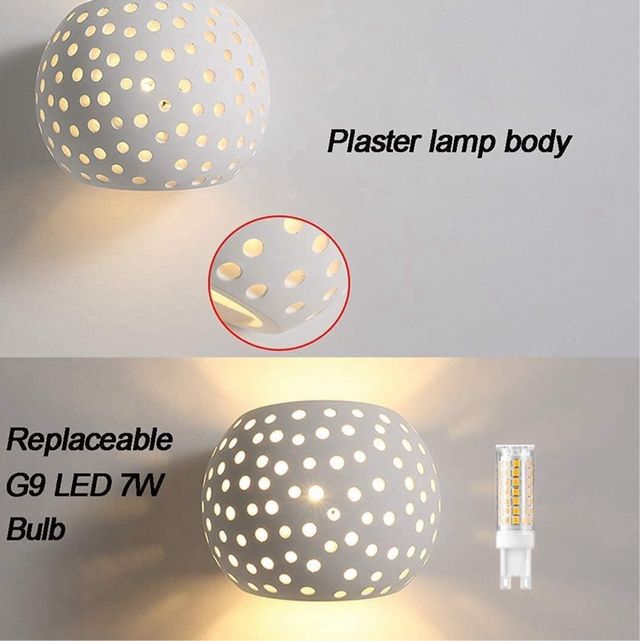 Lámpara de pared de yeso blanco y ceramica NUEVO