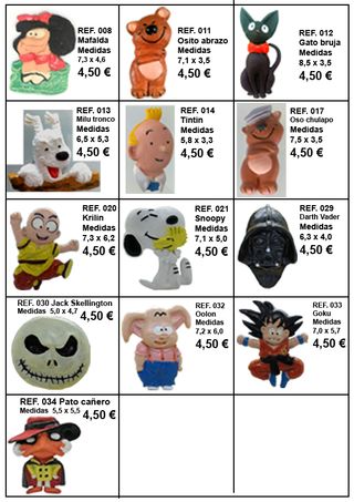 IMANES NEVERA TINTIN DRAGON BALL SNOOPY MAFALDA