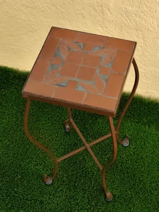 Mesa Auxiliar Decorativa Mosaico Terracota