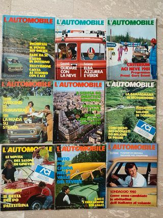 Lotto 9 riviste vintage L'automobile anno 1980