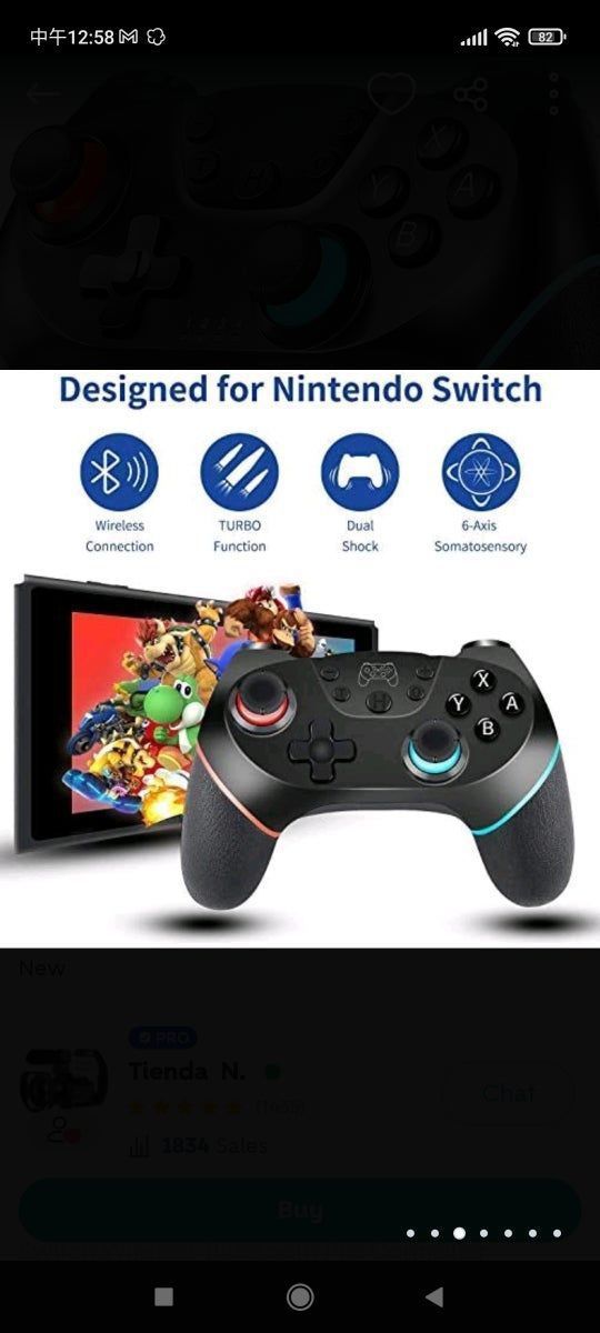 Mando Compatible para Nintendo Switch,Wireless Blu