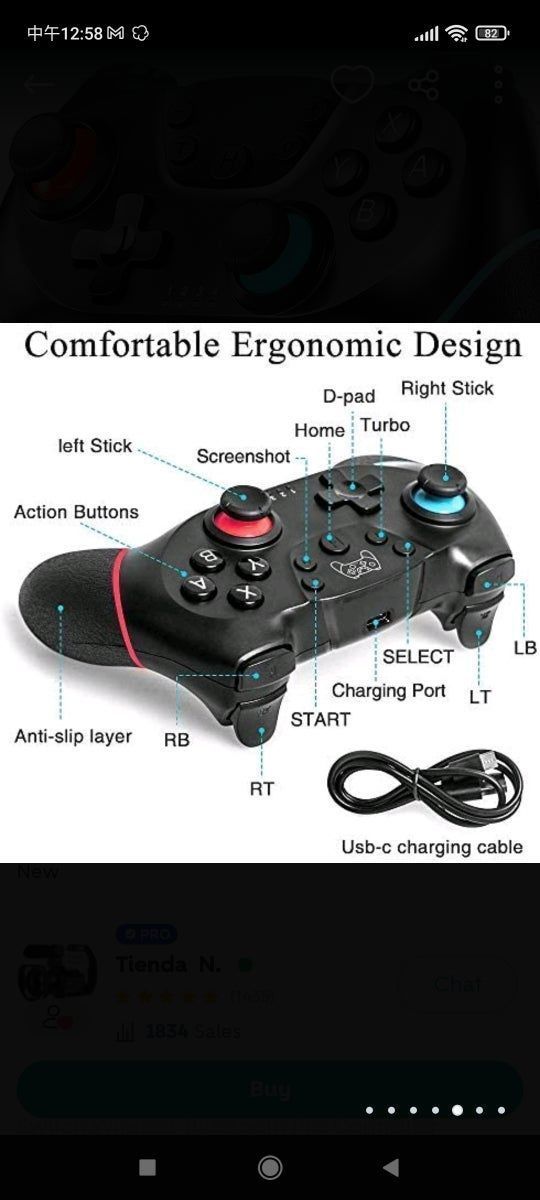 Mando Compatible para Nintendo Switch,Wireless Blu