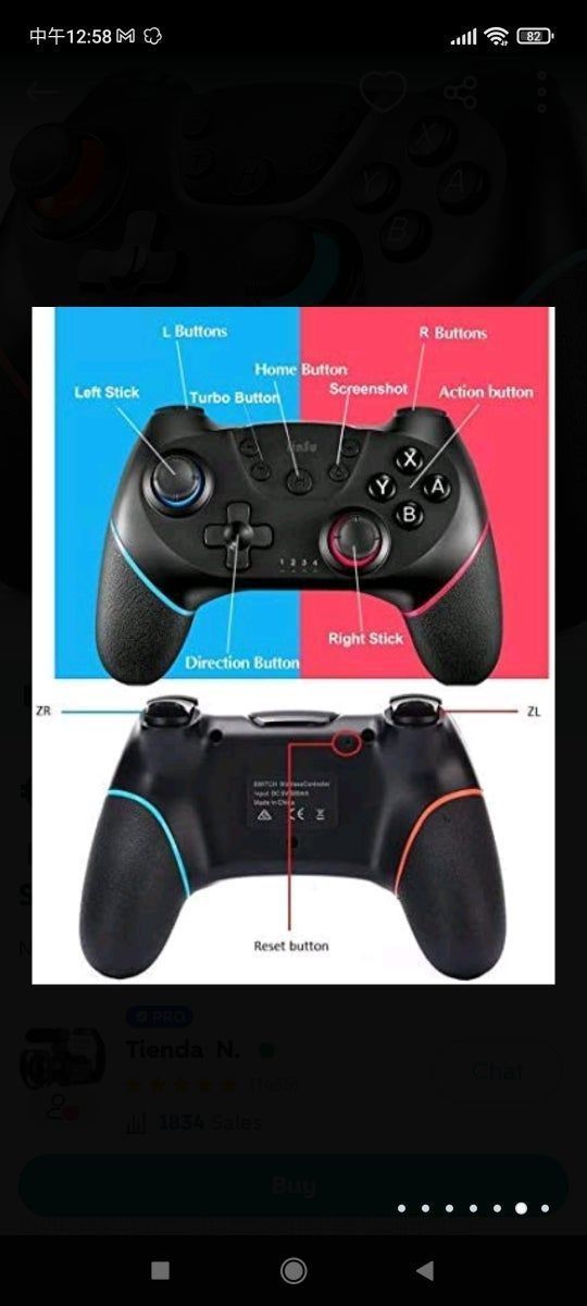 Mando Compatible para Nintendo Switch,Wireless Blu