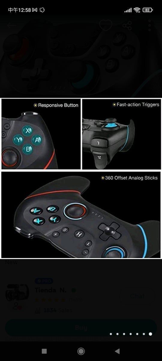 Mando Compatible para Nintendo Switch,Wireless Blu