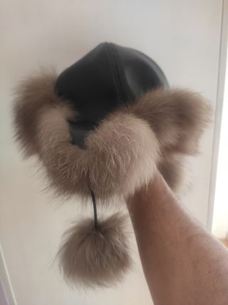 Gorro auténtico ruso pelo y piel mujer