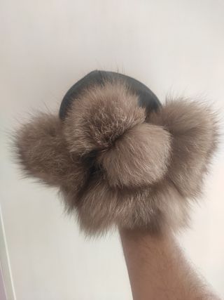 Gorro auténtico ruso pelo y piel mujer