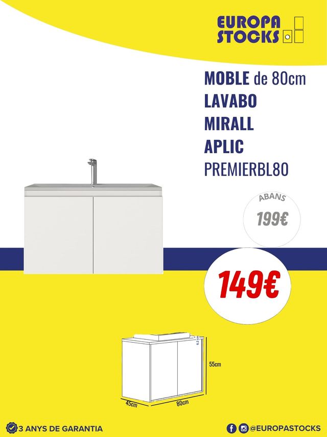 Mueble de baño completo 80cm