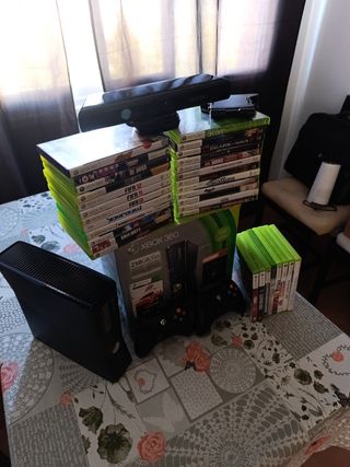 Xbox 360 live cómo nueva, 2 mandos, kinect y más!