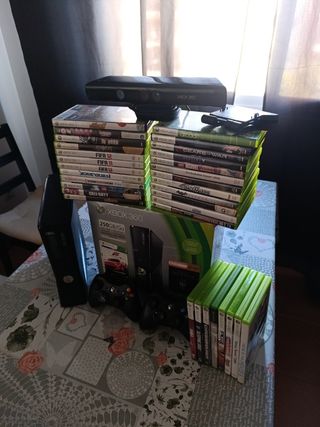 Xbox 360 live cómo nueva, 2 mandos, kinect y más!