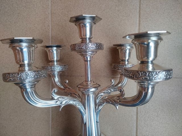 CANDELABROS ANTIGUOS PLATA