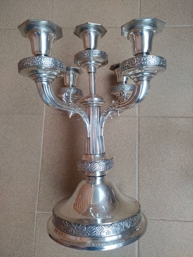 CANDELABROS ANTIGUOS PLATA
