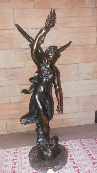 Statua scultura angelo fata in bronzo altez 51 cm