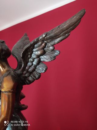 Statua scultura angelo fata in bronzo altez 51 cm