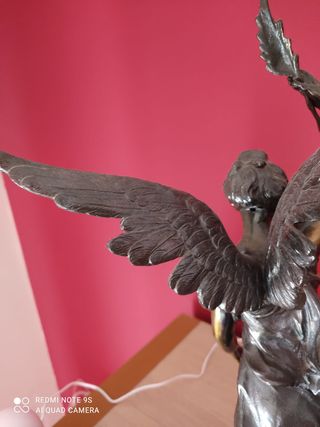 Statua scultura angelo fata in bronzo altez 51 cm