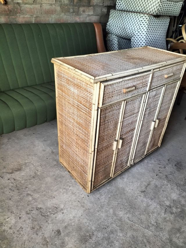 Ratan bambú y madera, vintage