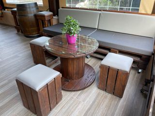 MESAS BOBINAS CARRETE MADERA CABLE CHILLPALET