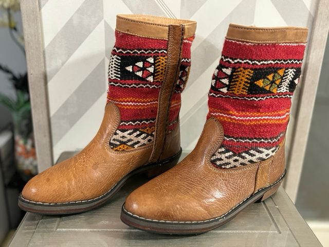 Botas cuero artesanal kilim 