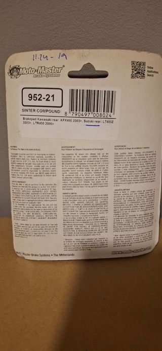 Pastillas de freno moto y quad