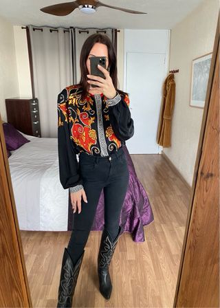 Nueva blusa barroca estilo Versace talla XL