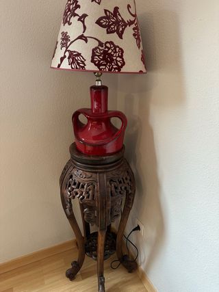 Jardinera china y lampara de ceramica