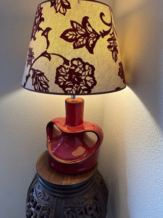 Jardinera china y lampara de ceramica