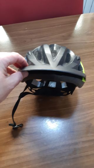 Casco bici Rockrider color negro-verde talla S