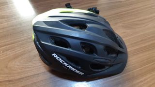 Casco bici Rockrider color negro-verde talla S