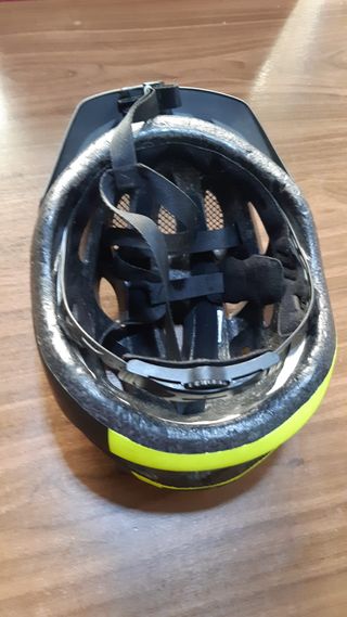 Casco bici Rockrider color negro-verde talla S
