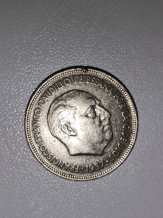 Moneda 5 pesetas 1957 *75