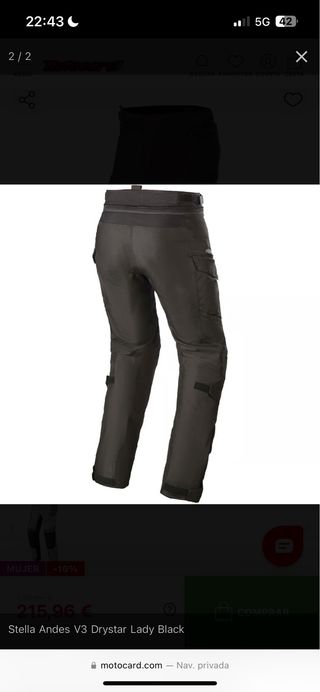 Pantalón Apinestars Andes V3 Drystar Lady Negro