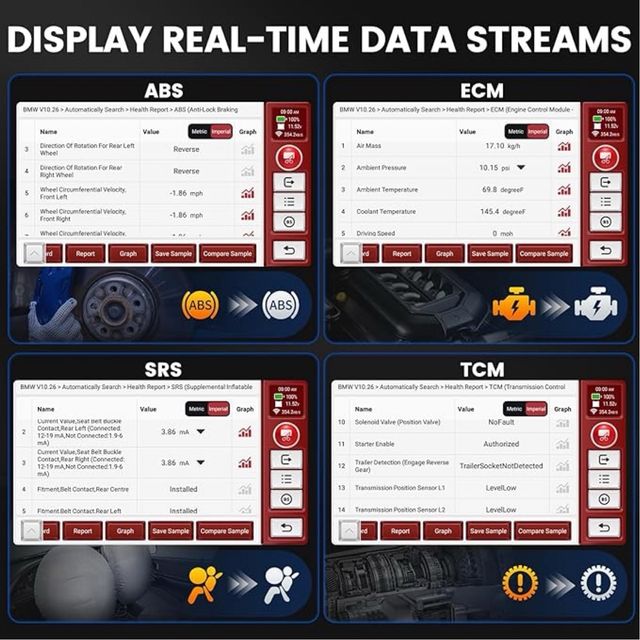 Escáner ABS SRS Lector código motor SIN ESTRENAR