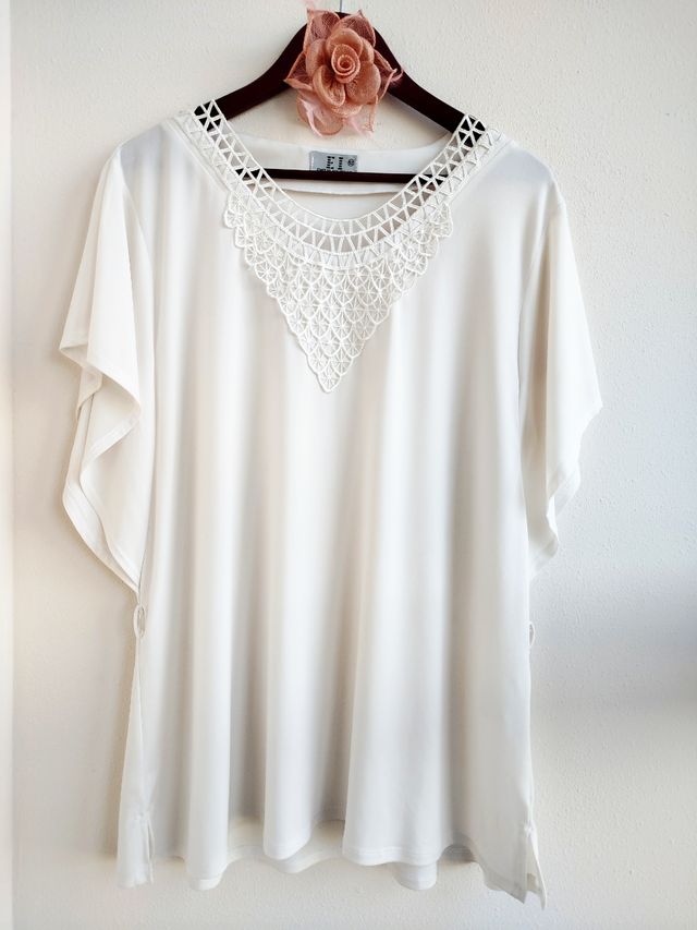 Blusa blanca mujer talla 52