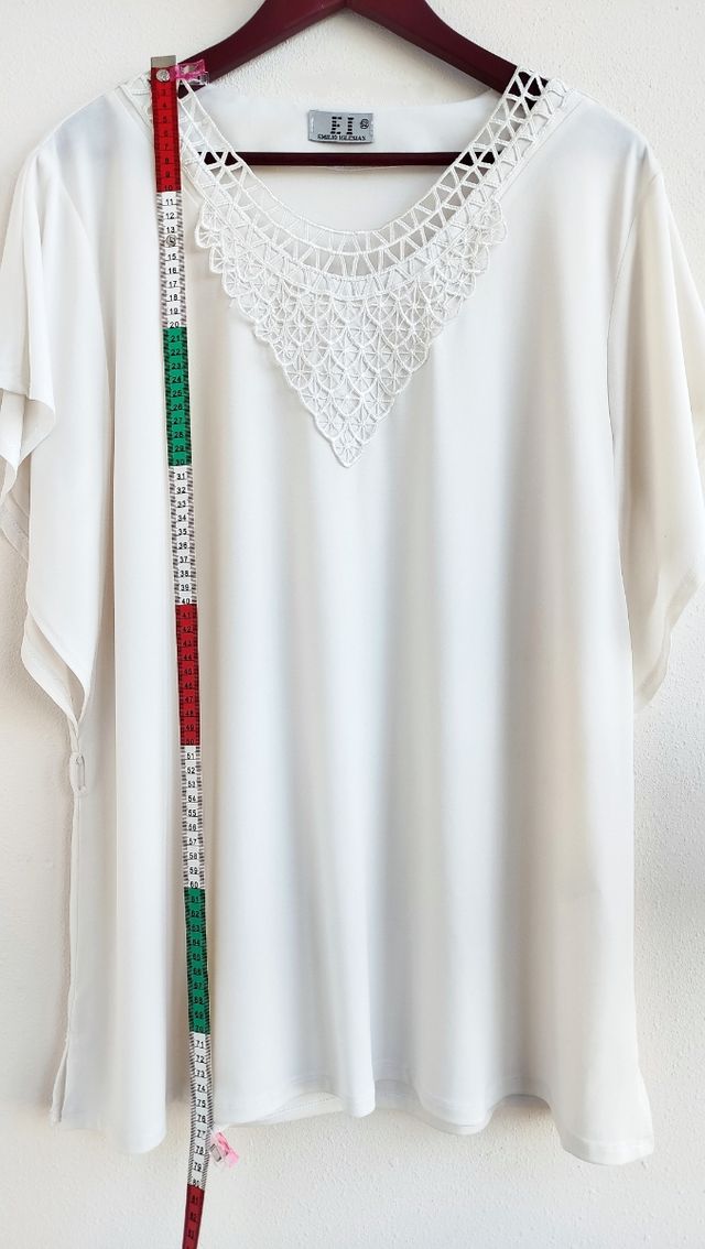 Blusa blanca mujer talla 52