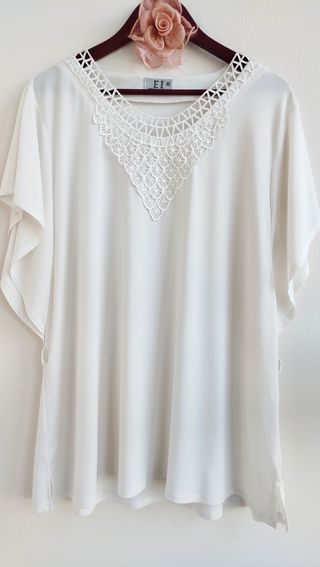 Blusa blanca mujer talla 52