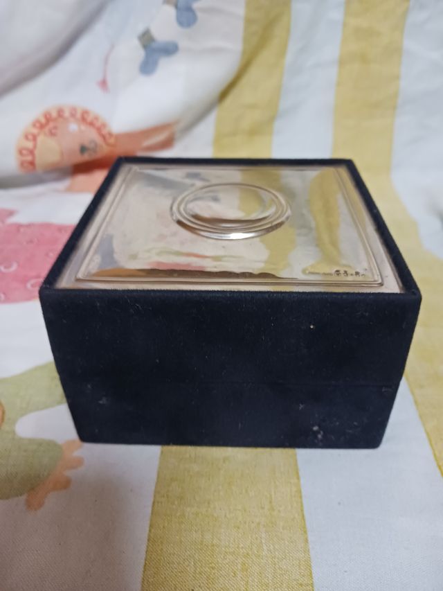 Cofanetto in velluto, copertura in argento 975