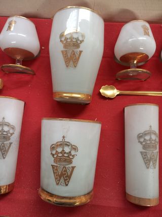 Antiguo juego de vasos copas vintage