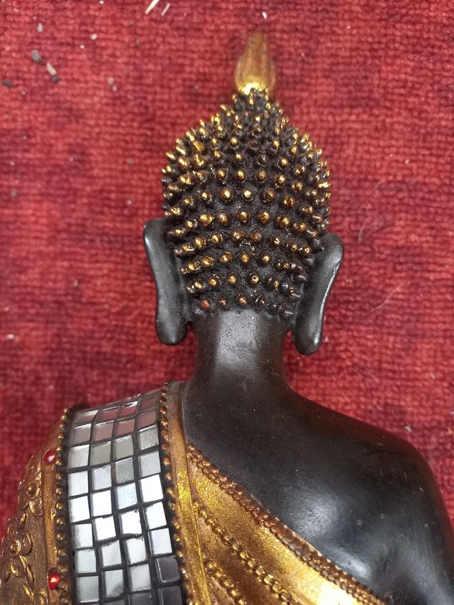 Estatua Buda dorado 28cm meditación relajacion dec