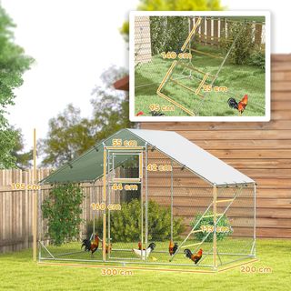 Gallinero para Exterior 3x2x2 m Gallinero de Acero