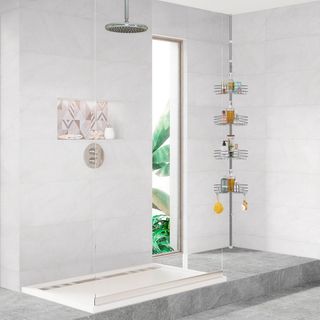 Estantería telescópica para baño, sin taladro