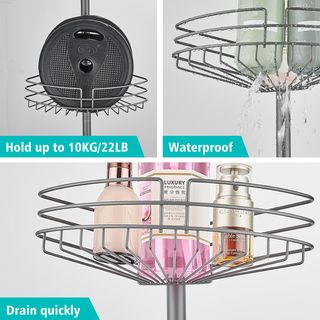 Estantería telescópica para baño, sin taladro