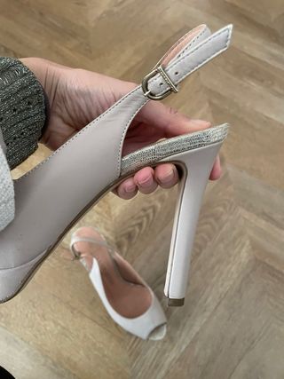 Zapatos de fiesta tacón mujer rosa nude