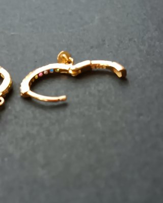 Aretes de zircon coloridos plata de ley