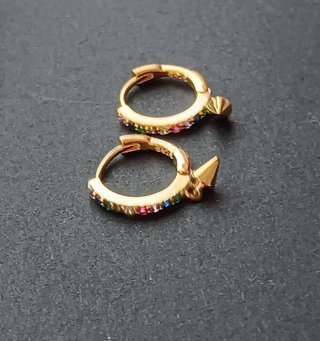 Aretes de zircon coloridos plata de ley