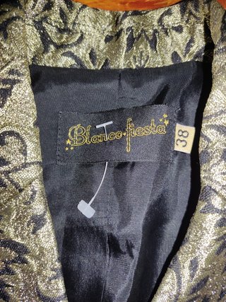 Blazer brocado dorado de blanco fiesta