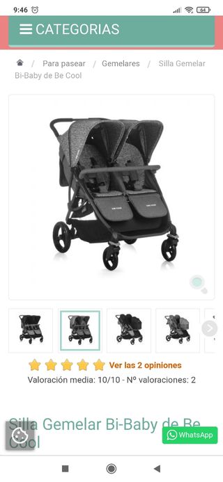 Silla ligera gemelar bi-baby de Be cool