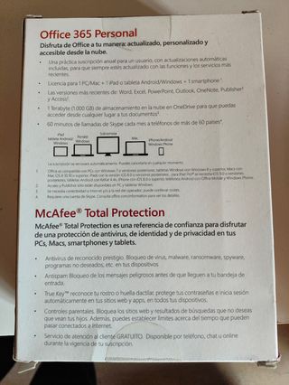 Pack antivirus McAfee y Office 