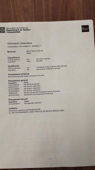 Terreno en venta en Sant Fruitós de Bages
