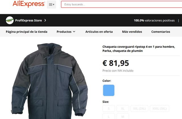 Parka coverguard ripstop. Talla L.