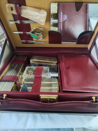 Set toilette uomo Vintage in pelle vera 